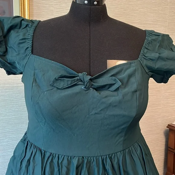 Vixen by Micheline Pitt swing dress hunter green - Picture 2 of 4